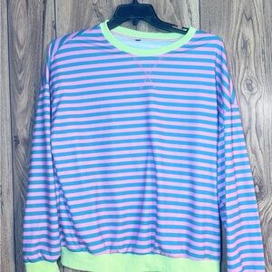 Striped Green and Pink Sweatshirt